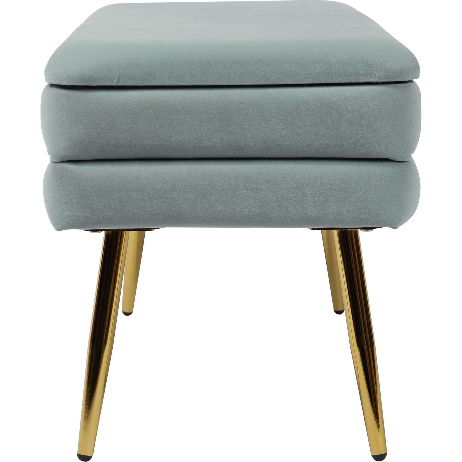 Zion Velvet Storage Bench Sea Blue