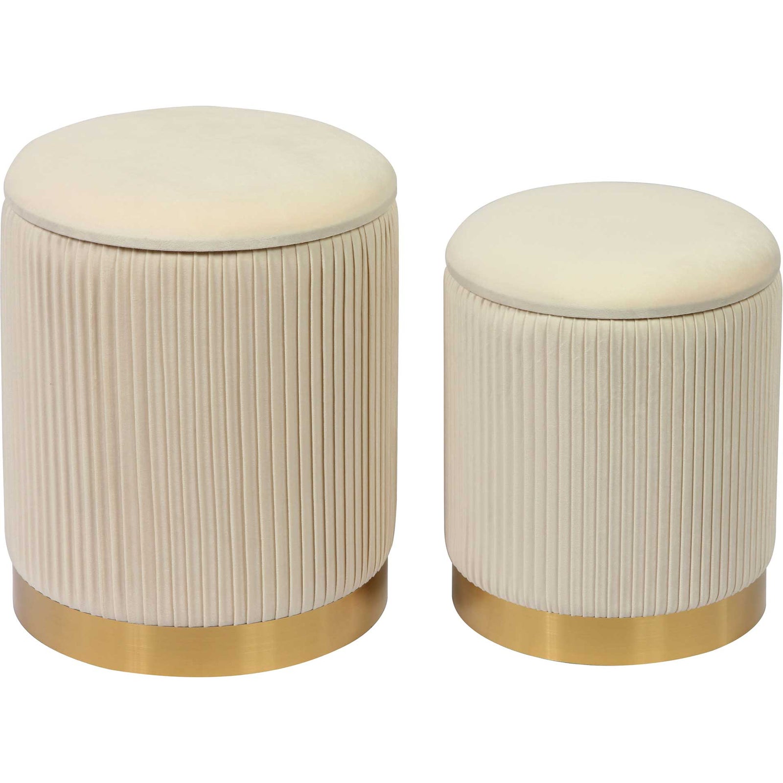 Chamonix Velvet Storage Ottomans Cream