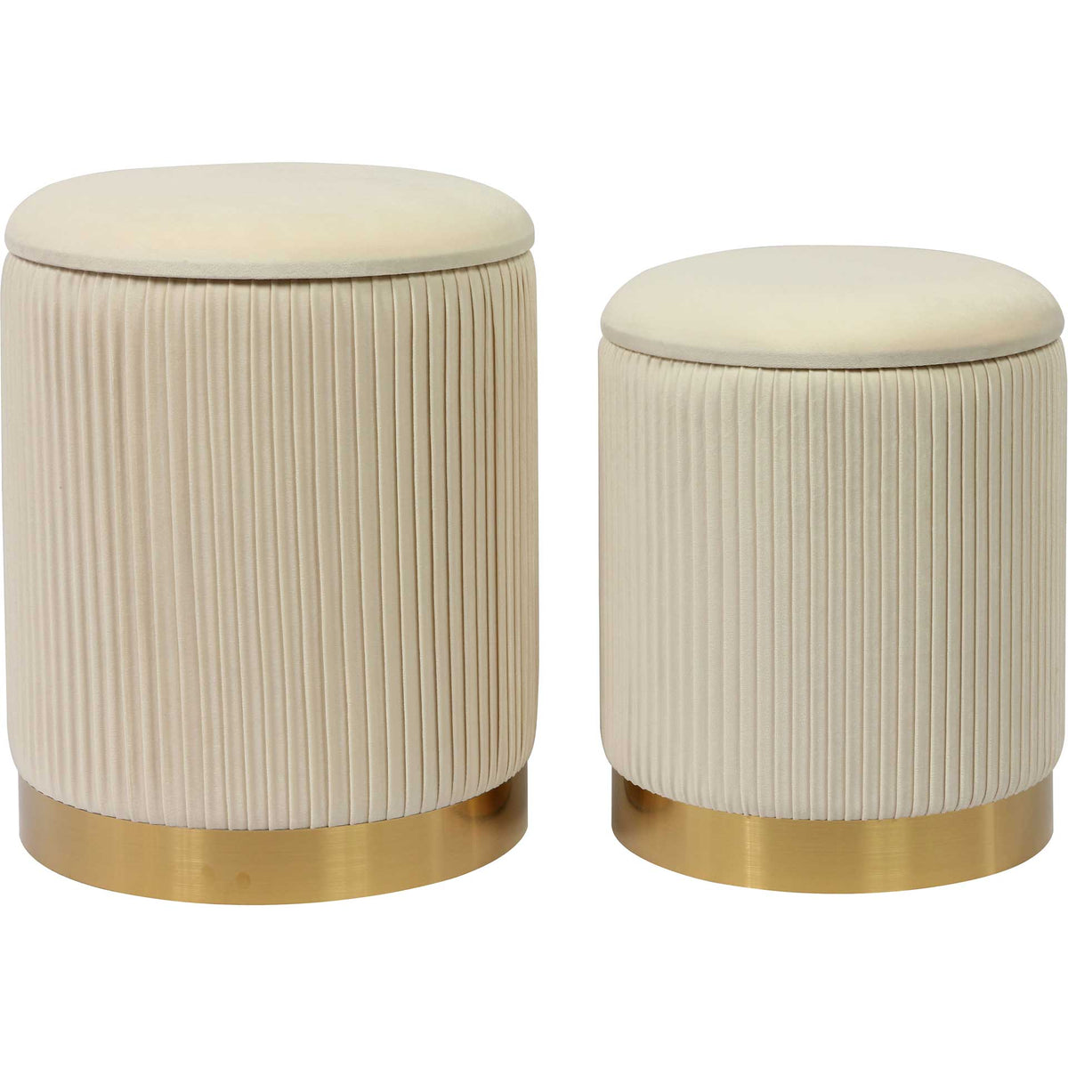 Chamonix Velvet Storage Ottomans Cream