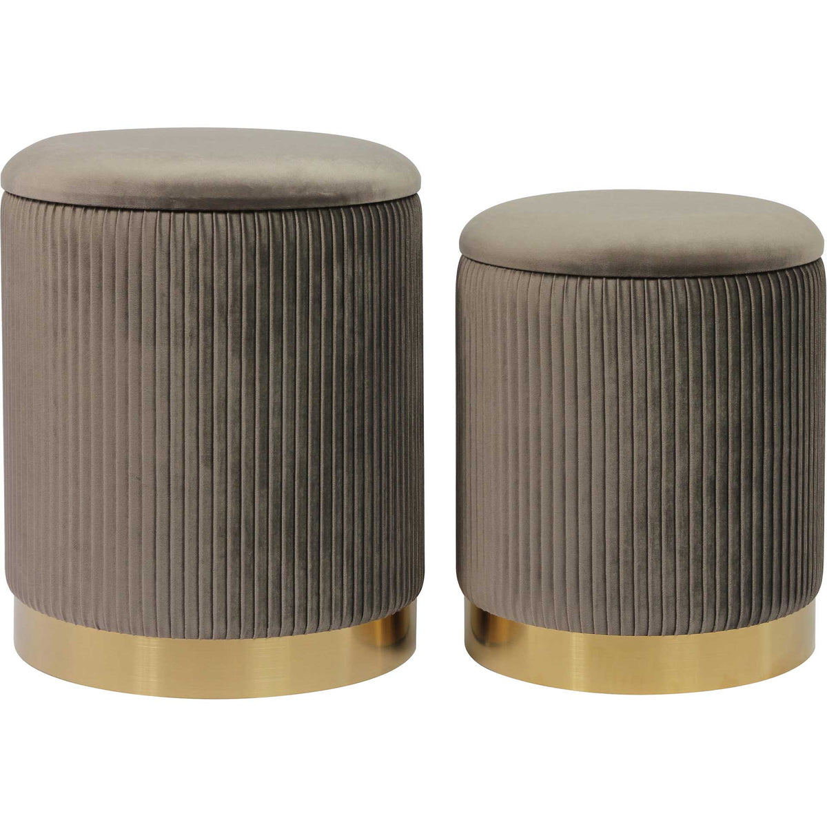 Chamonix Velvet Storage Ottomans Gray