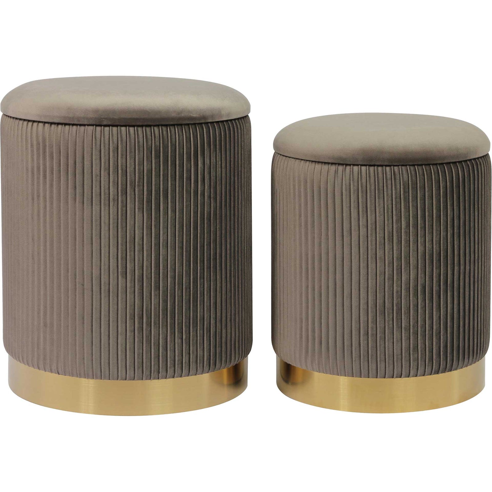 Chamonix Velvet Storage Ottomans Gray