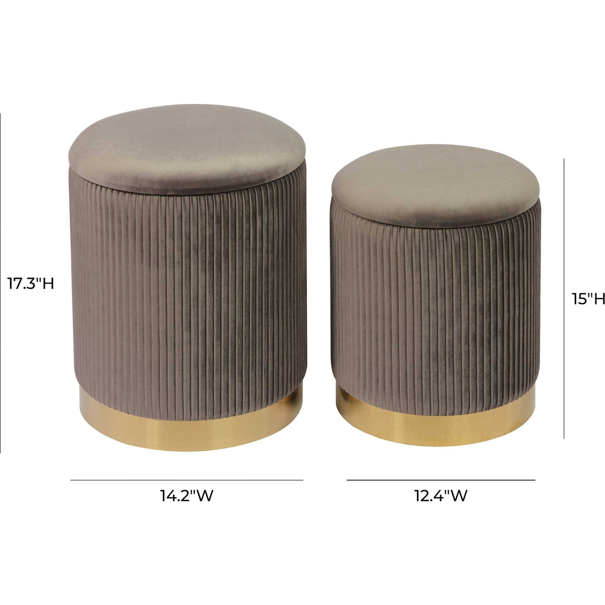 Chamonix Velvet Storage Ottomans Gray