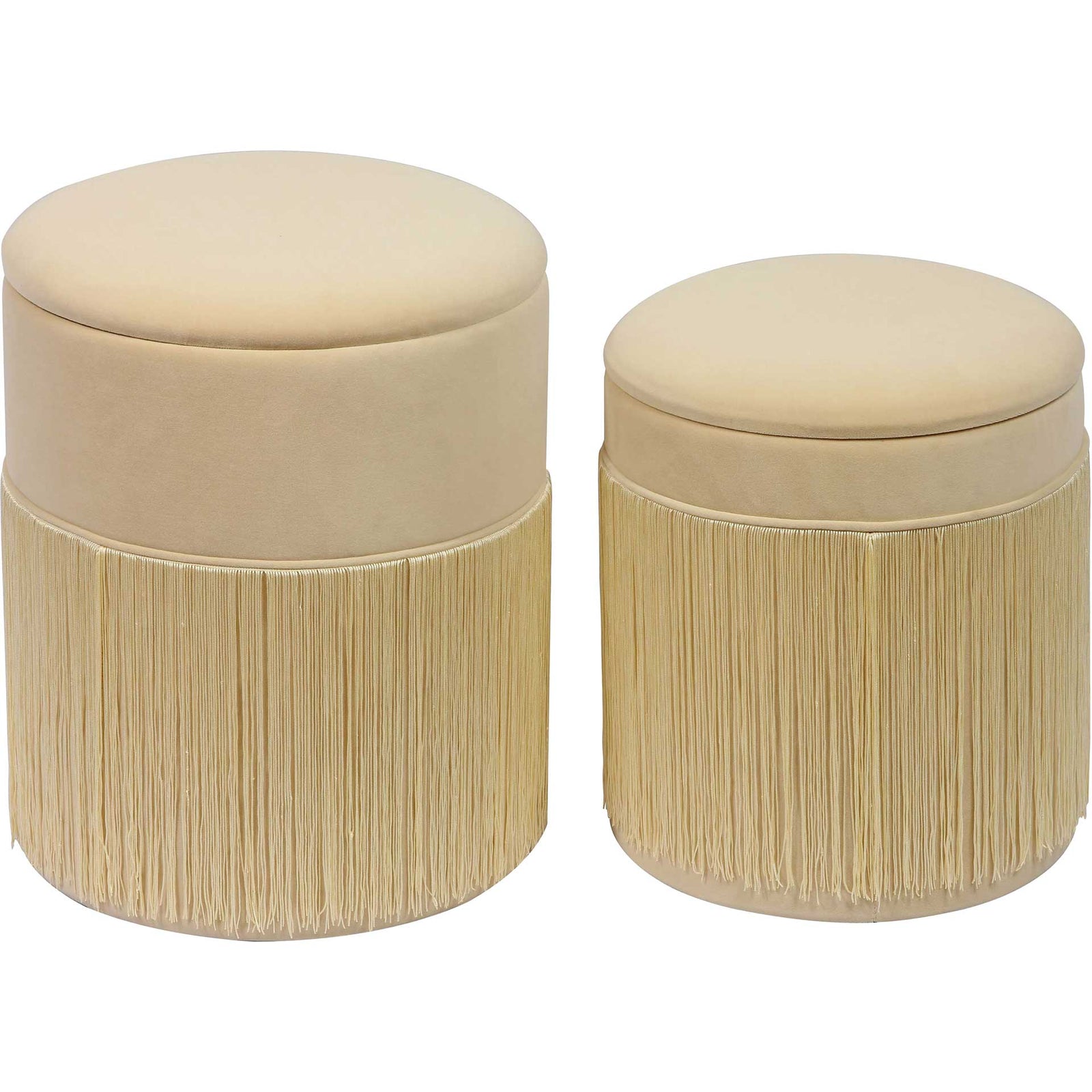 Talon Velvet Storage Ottomans Cream