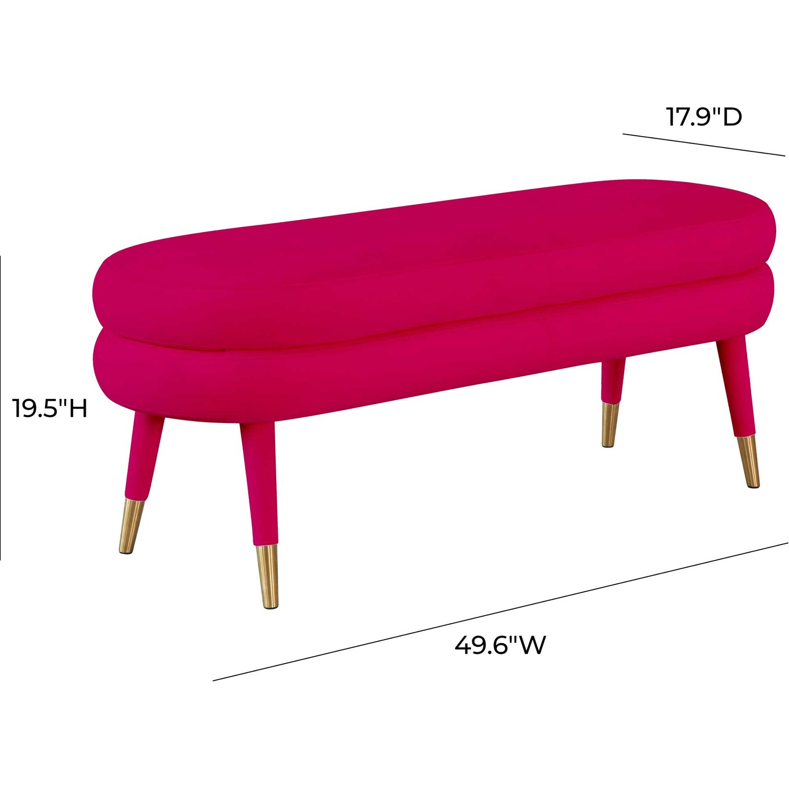 Beaumont Velvet Bench Pink