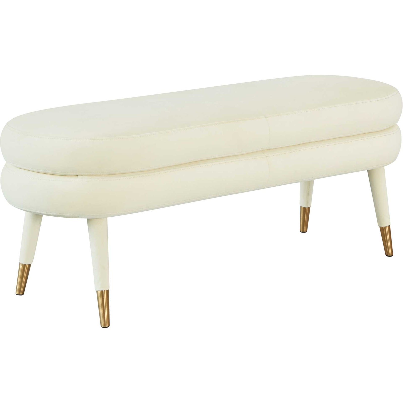 Beaumont Velvet Bench Cream