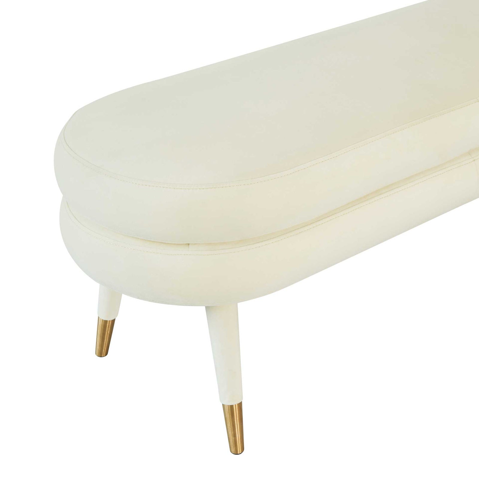 Beaumont Velvet Bench Cream