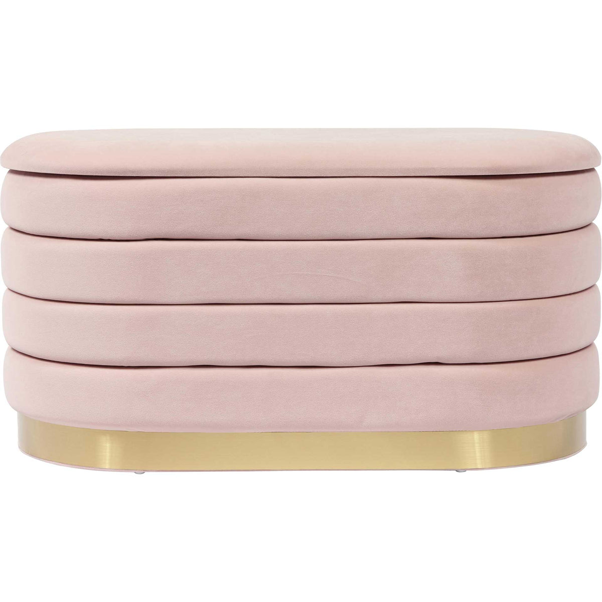 Lilah Velvet Storage Bench Blush