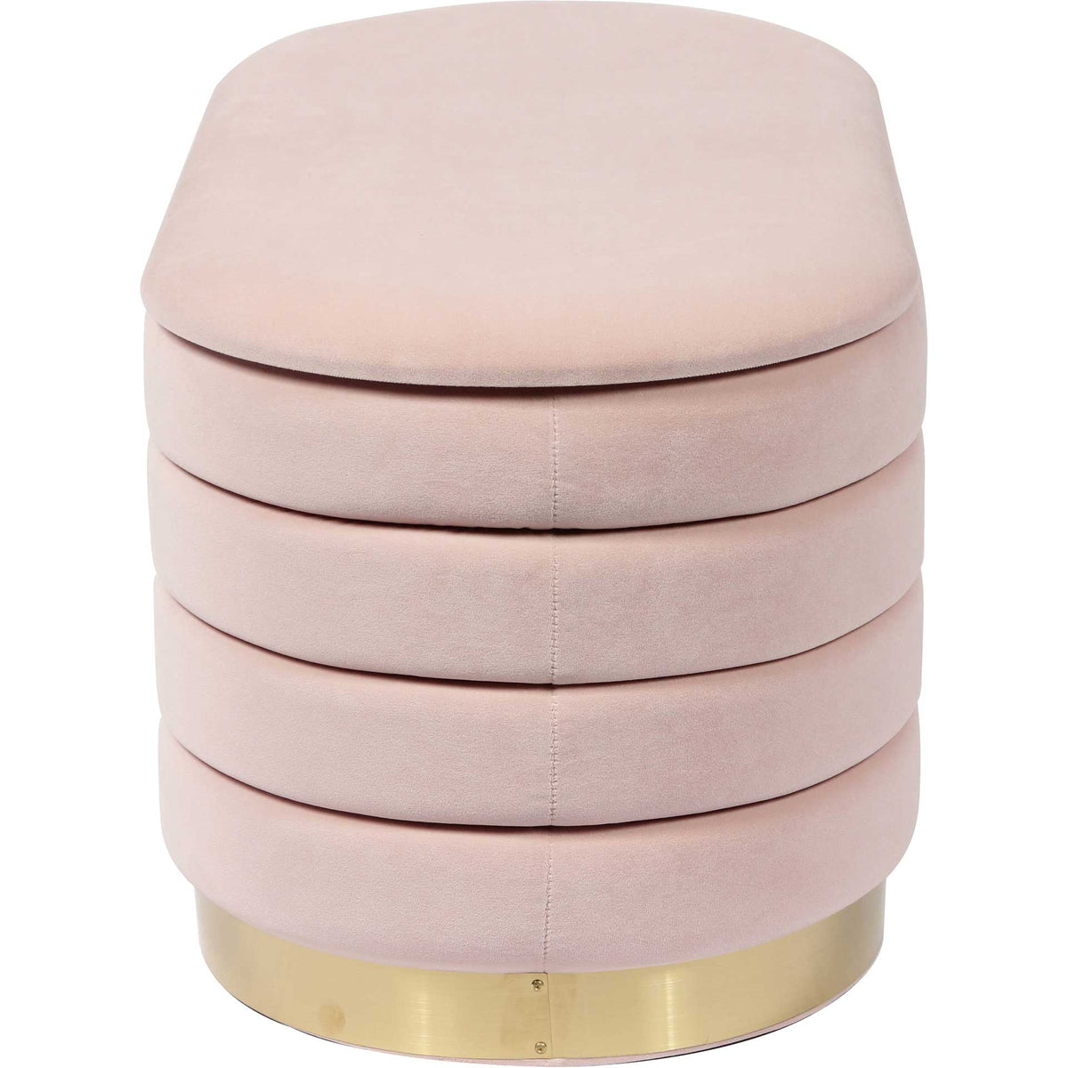 Lilah Velvet Storage Bench Blush