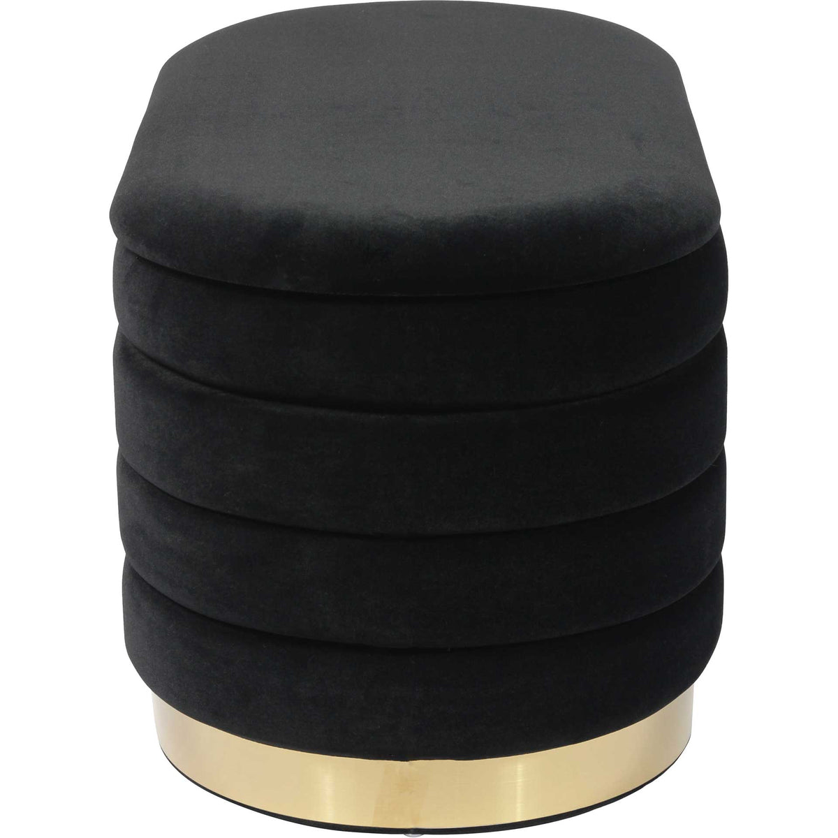 Lilah Velvet Storage Bench Black