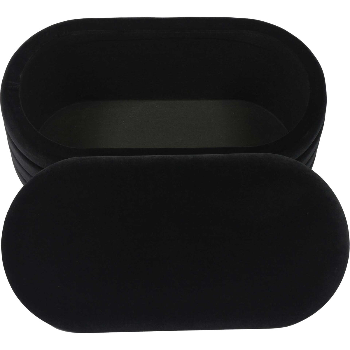 Lilah Velvet Storage Bench Black