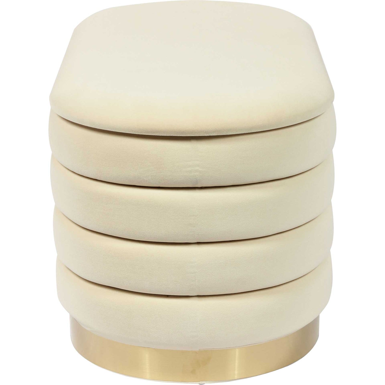 Lilah Velvet Storage Bench Cream