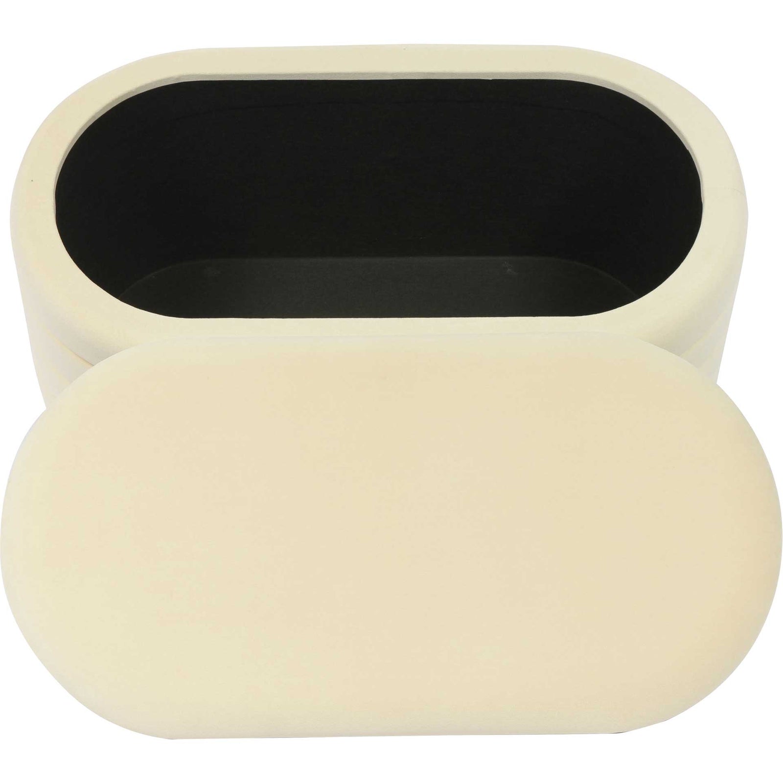 Lilah Velvet Storage Bench Cream