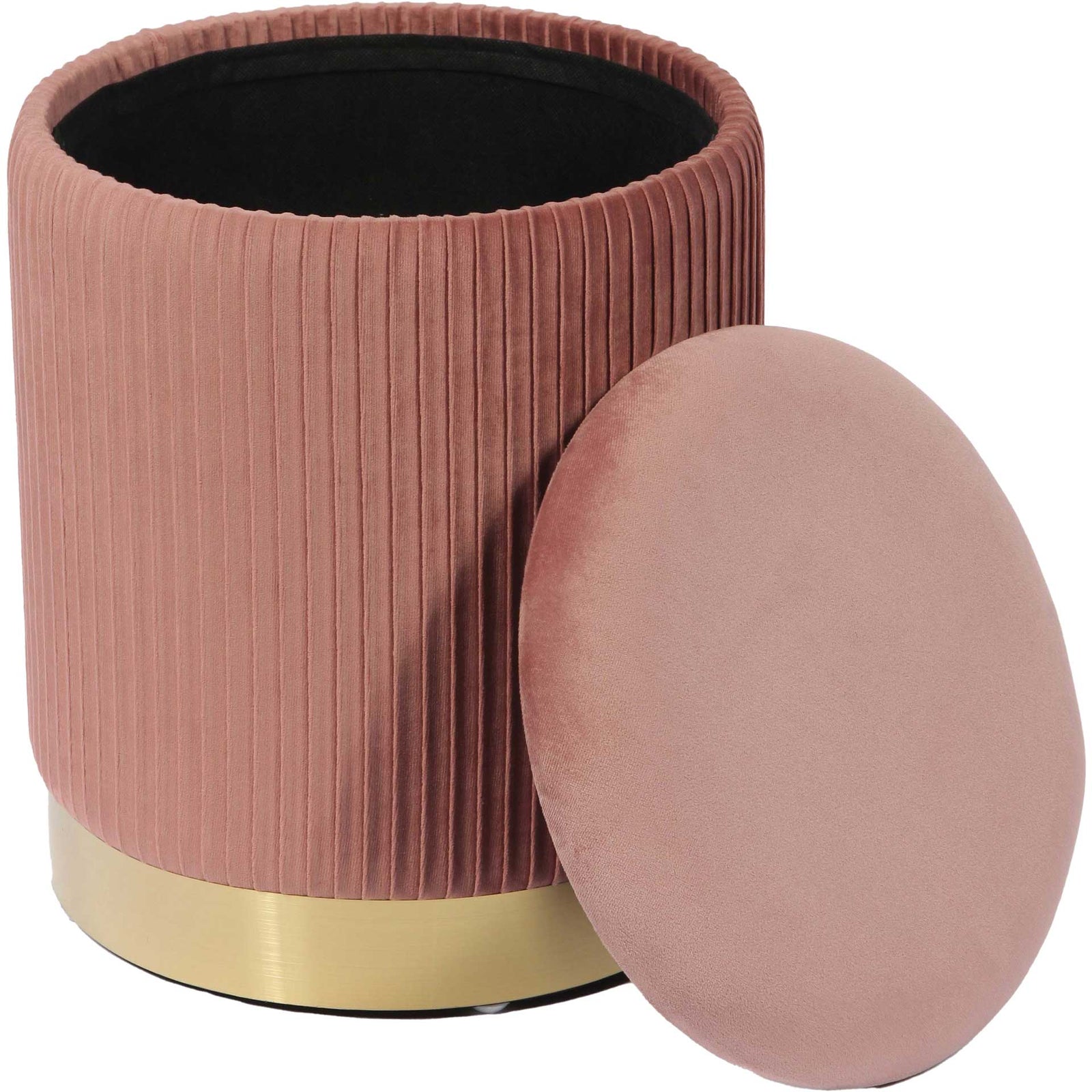 Zorn Velvet Storage Ottoman Blush