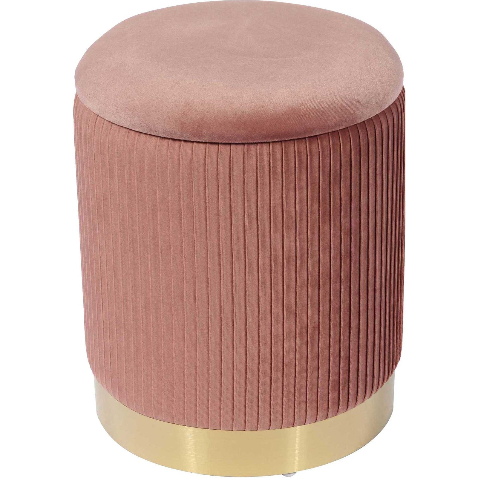 Zorn Velvet Storage Ottoman Blush