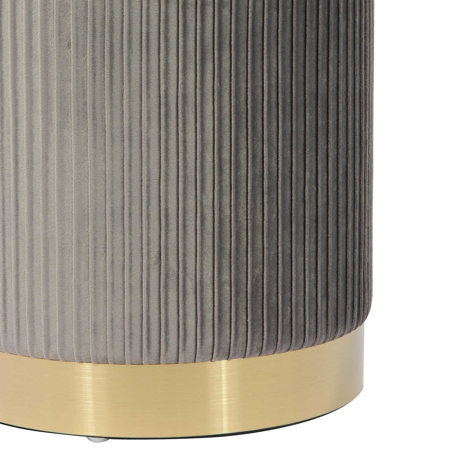 Zorn Velvet Storage Ottoman Gray