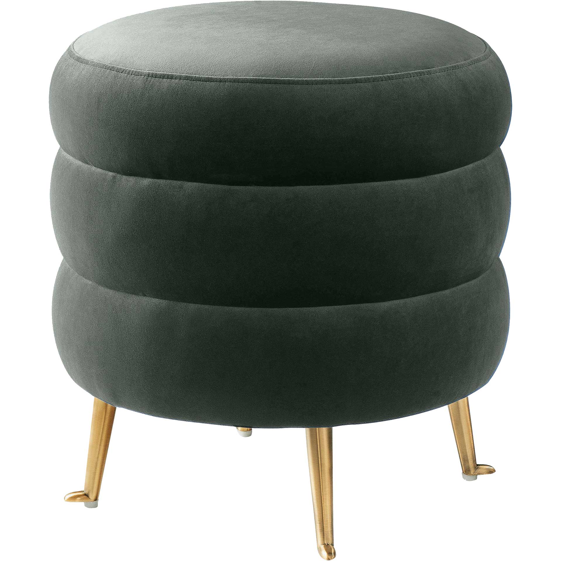 Lamar Velvet Ottoman Gray