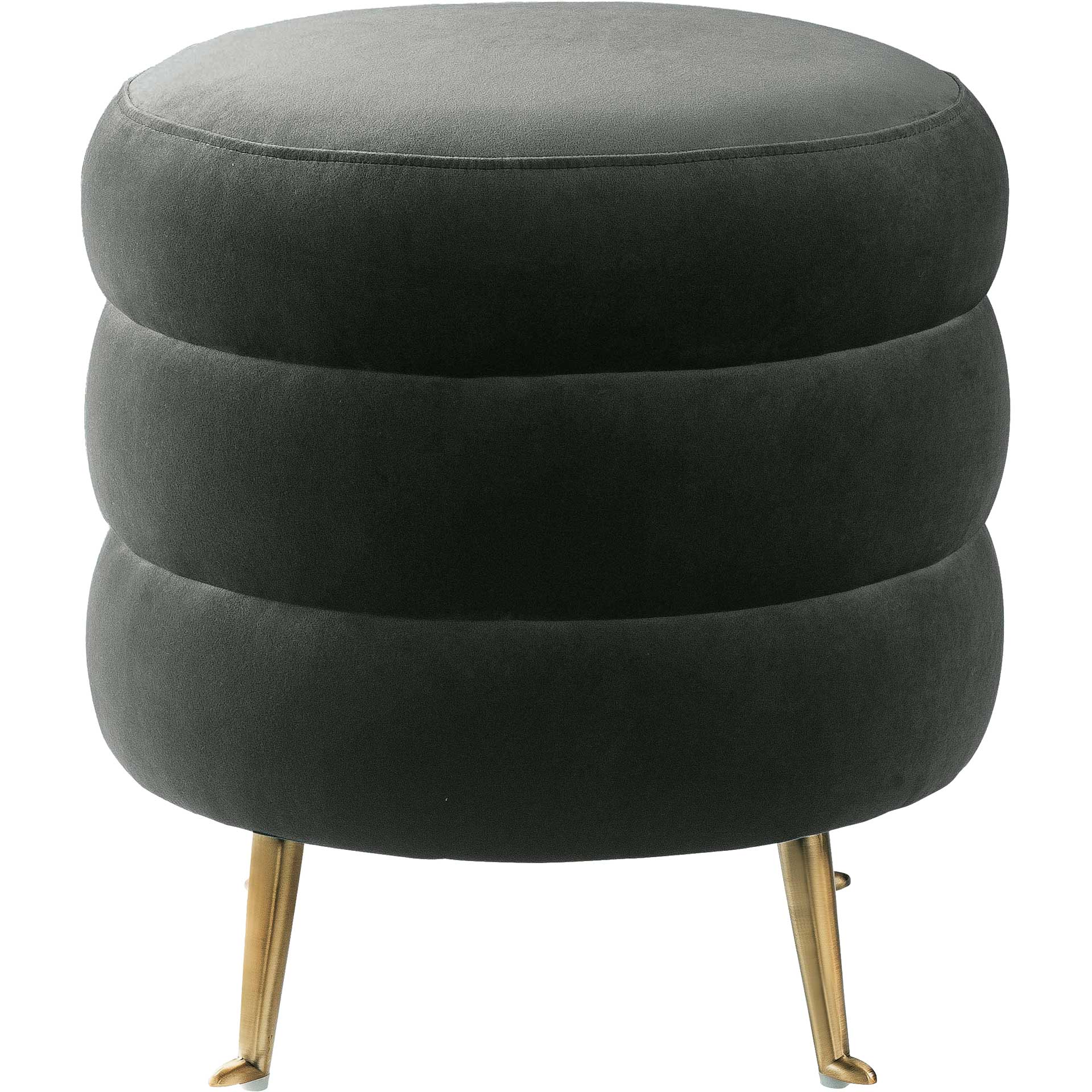 Lamar Velvet Ottoman Gray