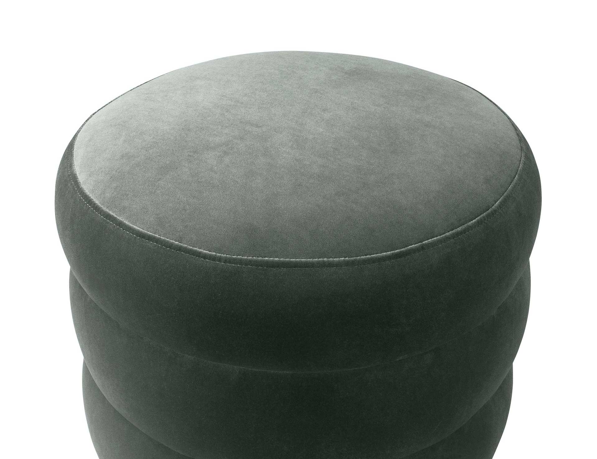 Lamar Velvet Ottoman Gray