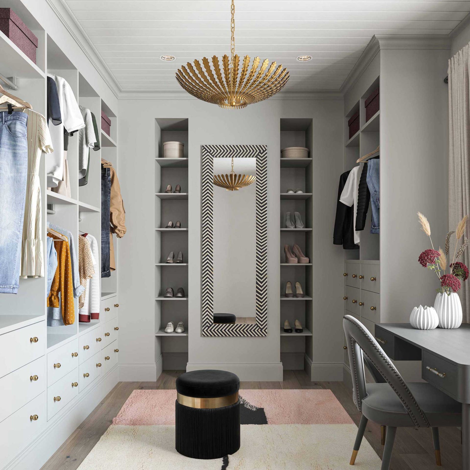 Maeve Tasseled Ottoman Black