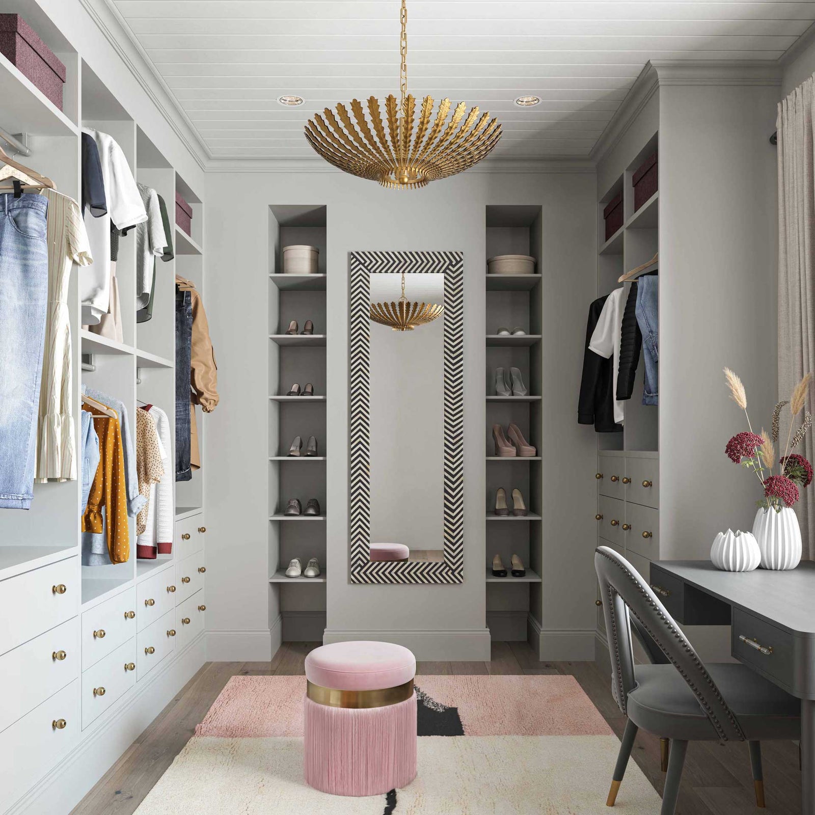 Maeve Tasseled Ottoman Blush