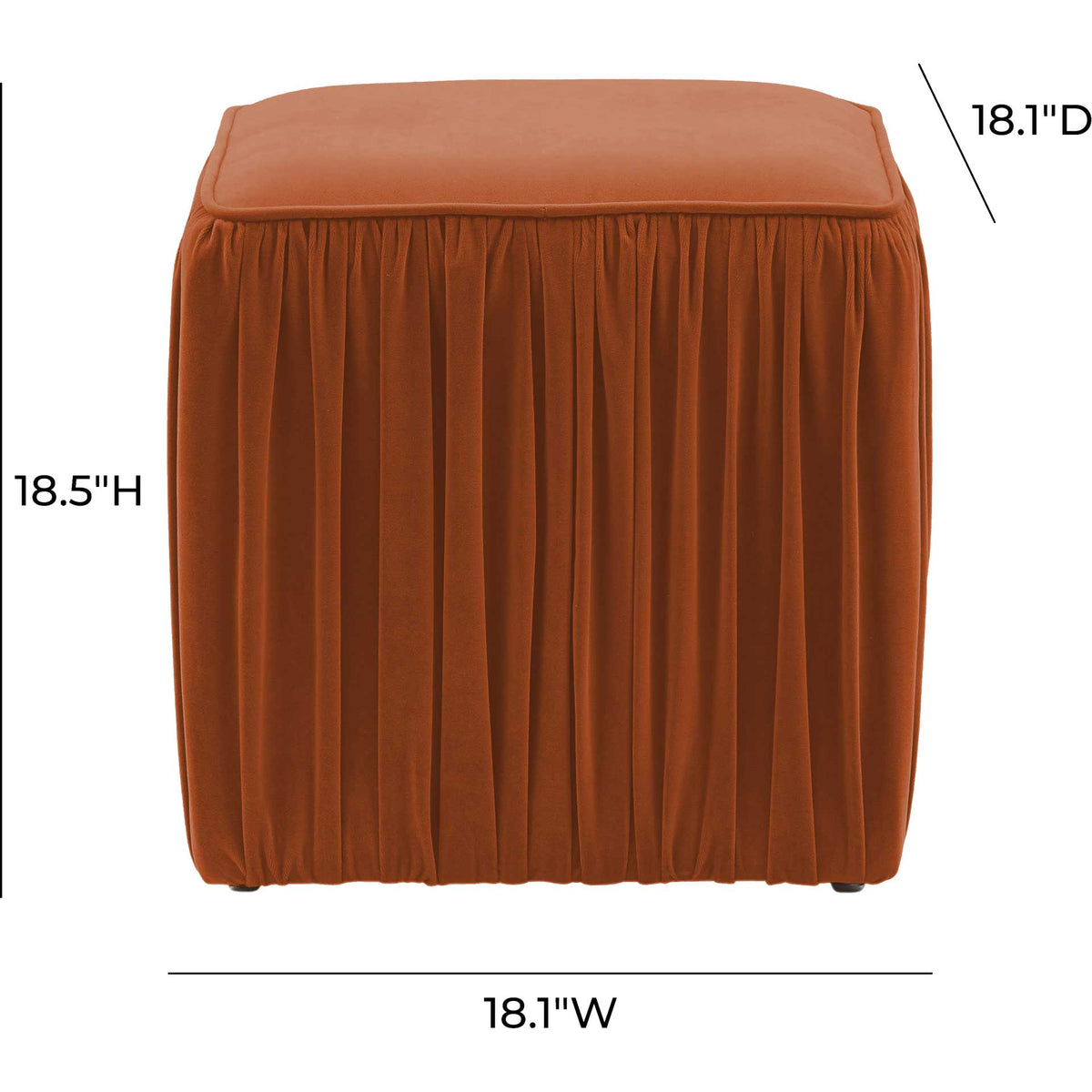 Moshe Pleated Ottoman Cognac