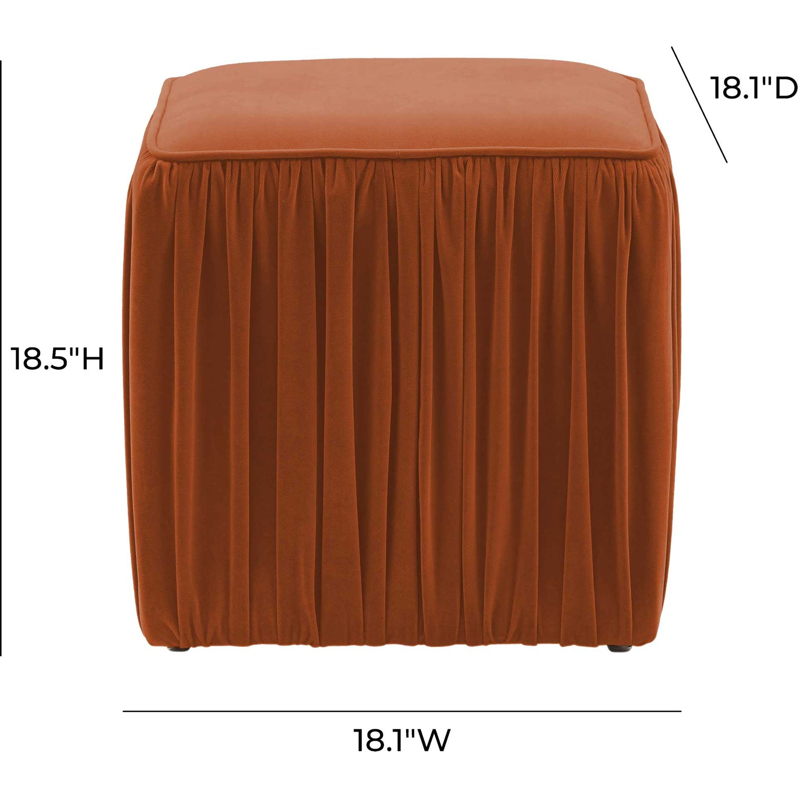 Moshe Pleated Ottoman Cognac