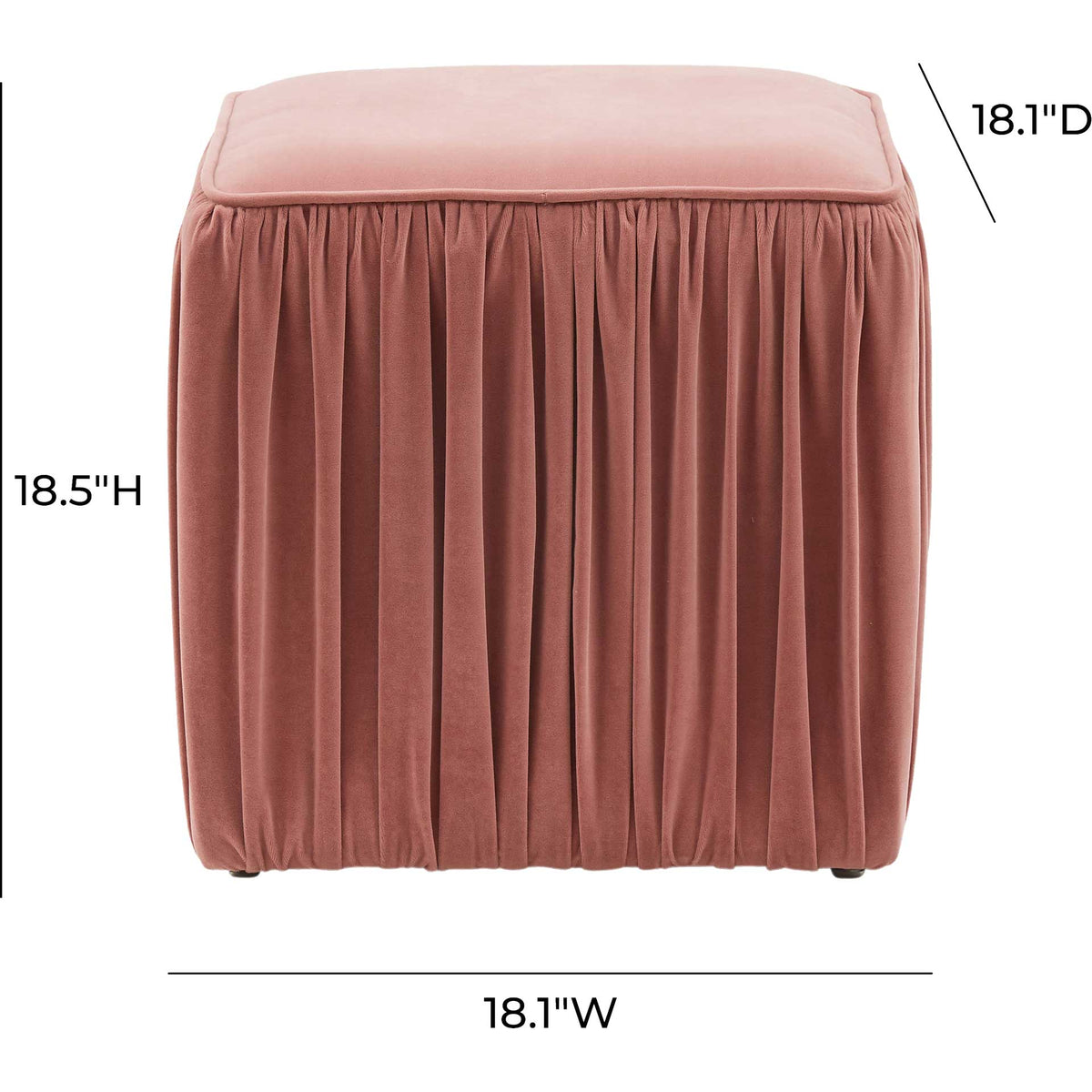 Moshe Pleated Ottoman Mauve