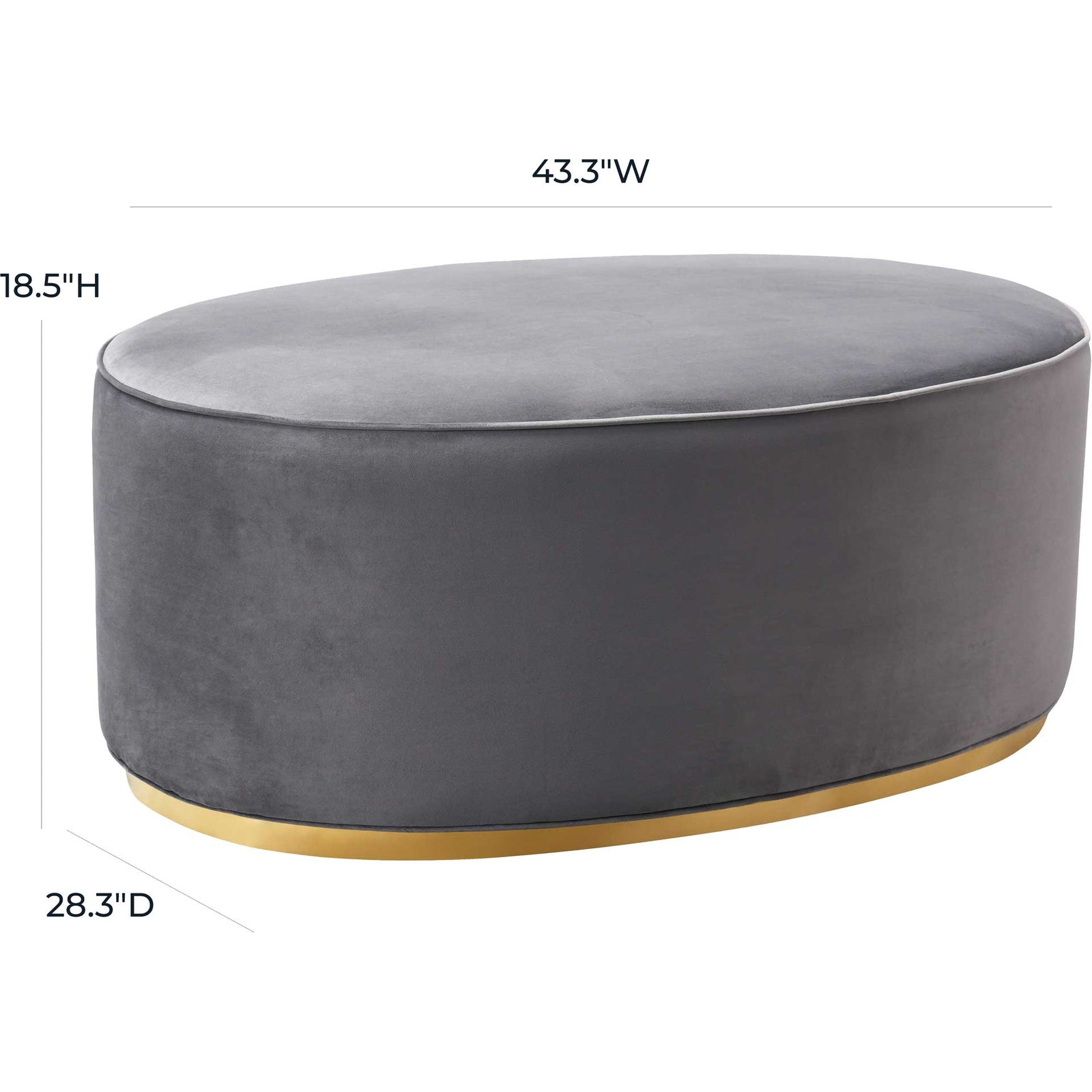 Scoop Ottoman Gray