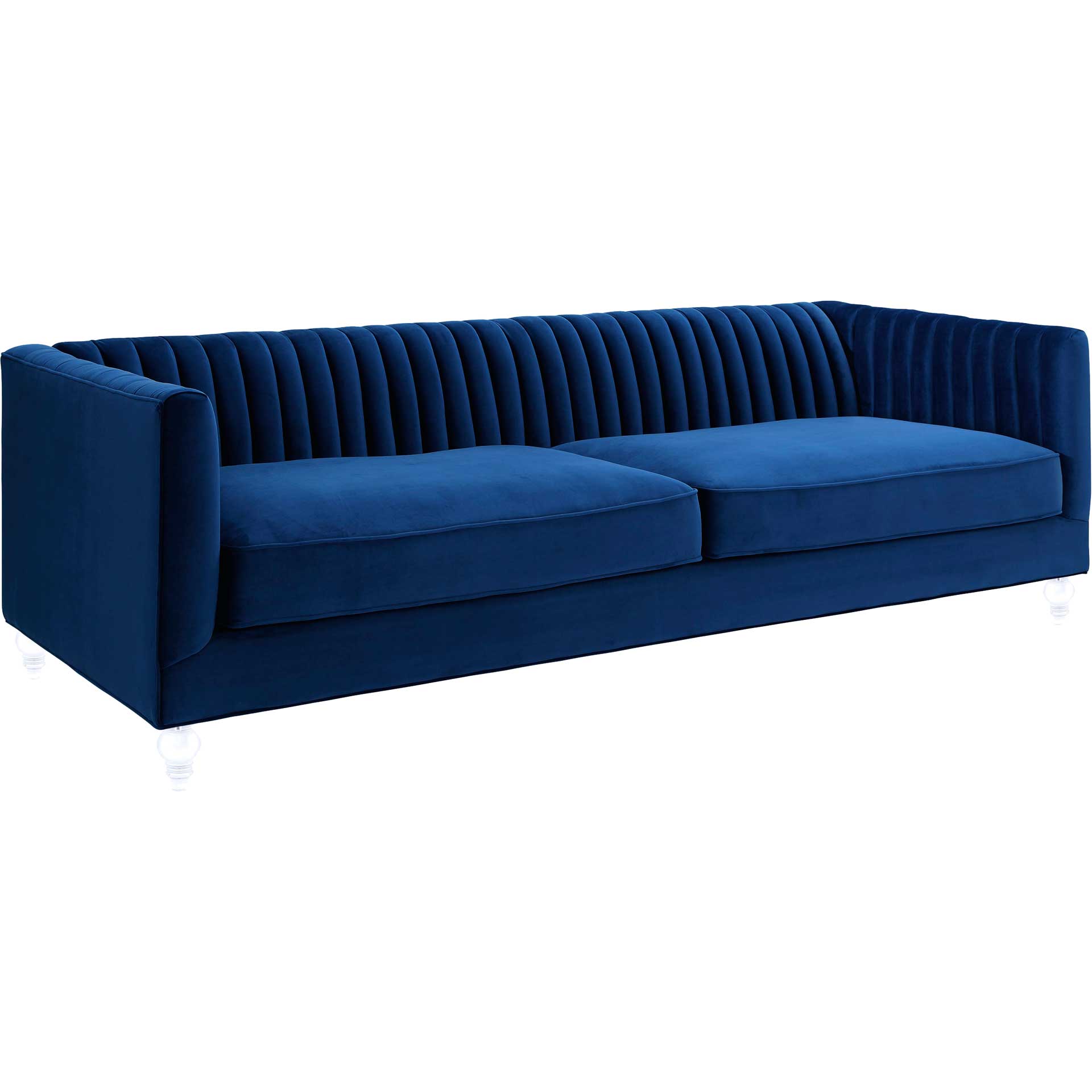 Aviate Velvet Sofa Blue