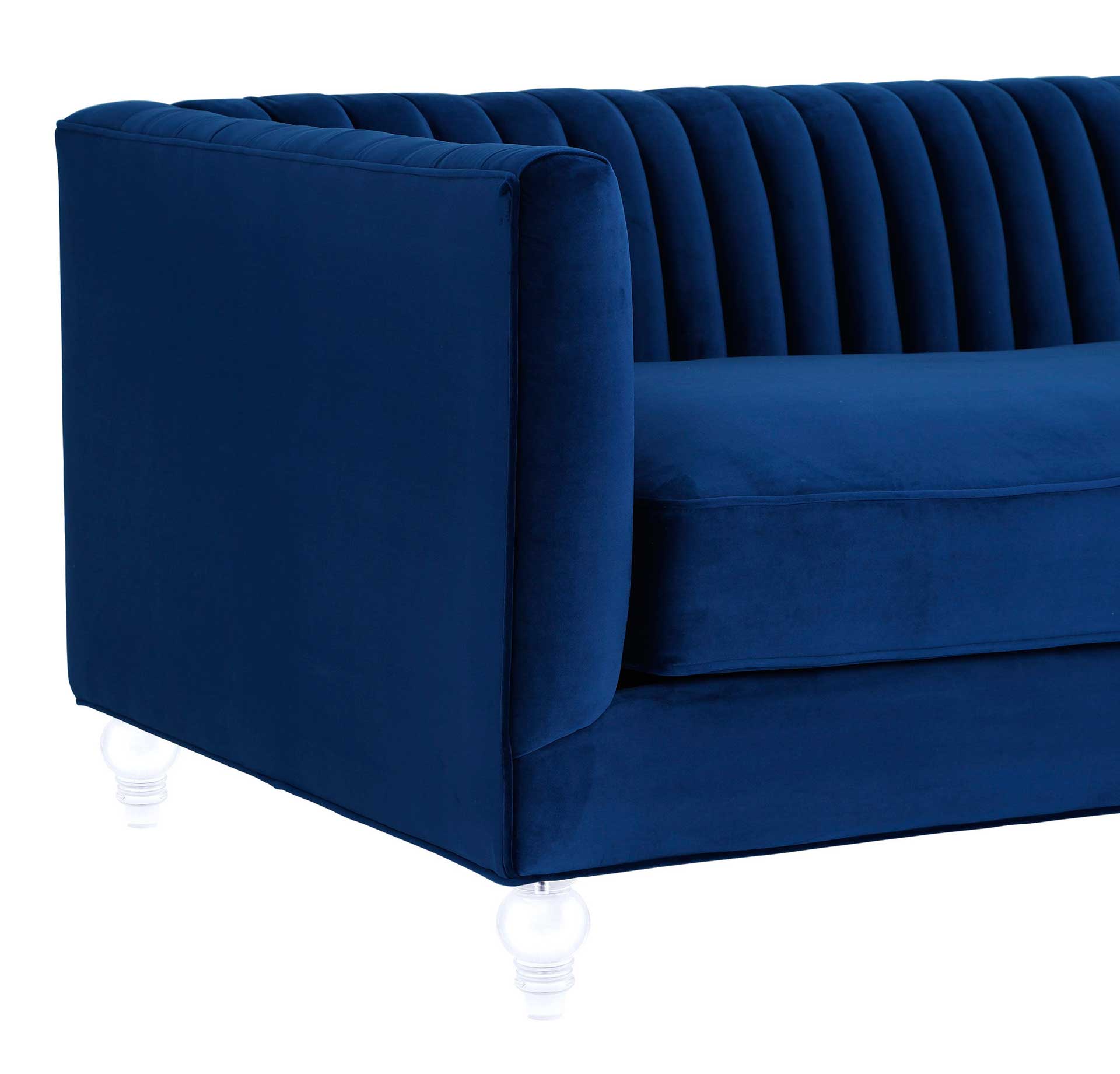 Aviate Velvet Sofa Blue