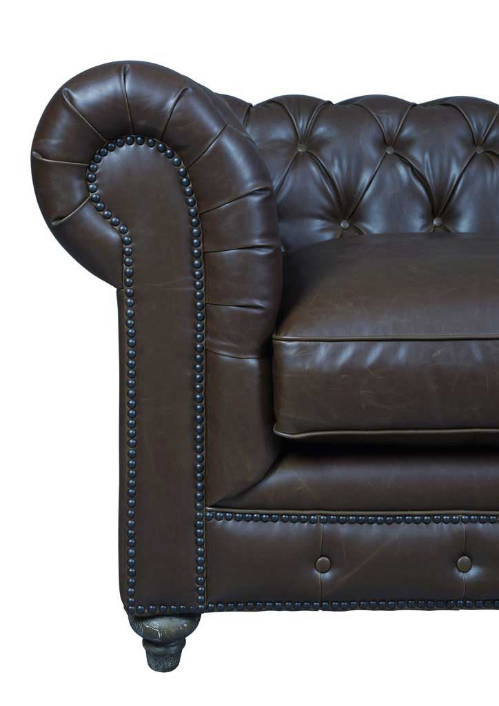 Duval Antique Brown Leather Sofa