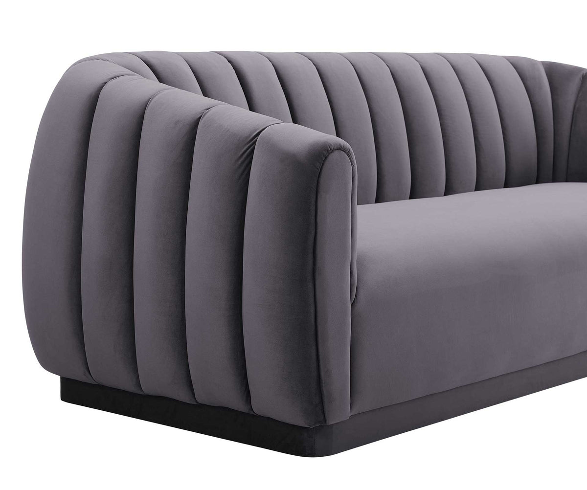 Arnold Velvet Sofa Gray