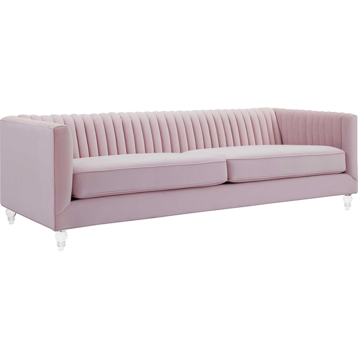 Aviate Velvet Sofa Blush
