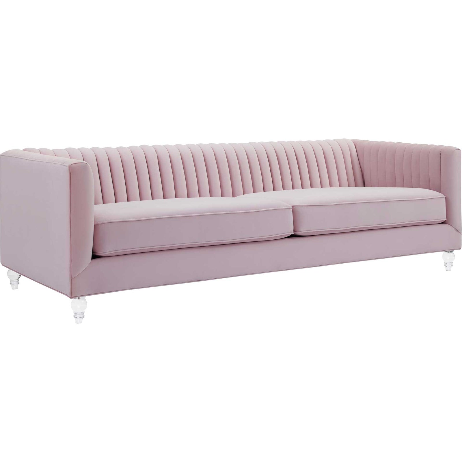 Aviate Velvet Sofa Blush