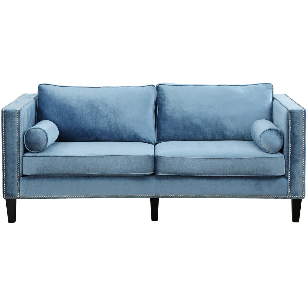 Cole Blue Velvet Sofa