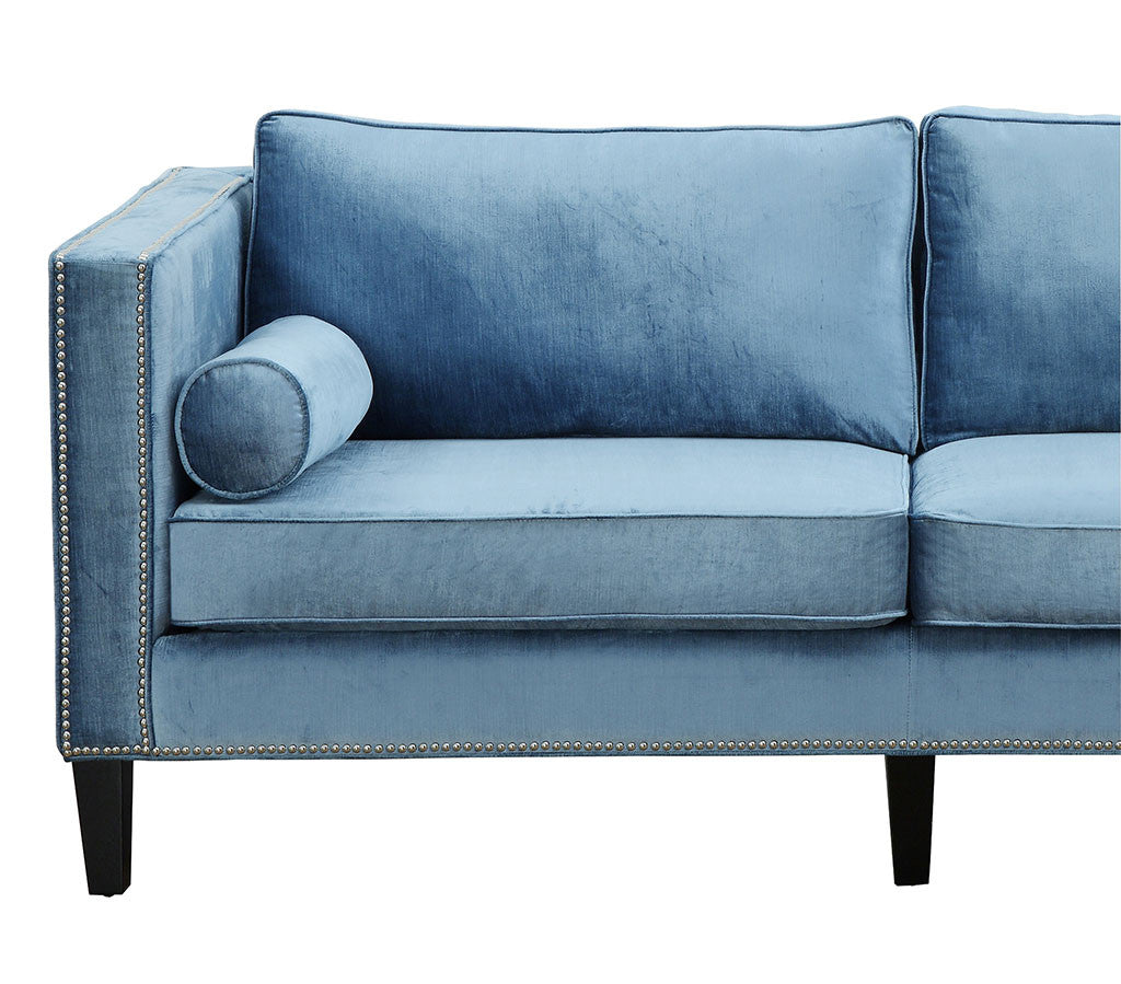 Cole Blue Velvet Sofa