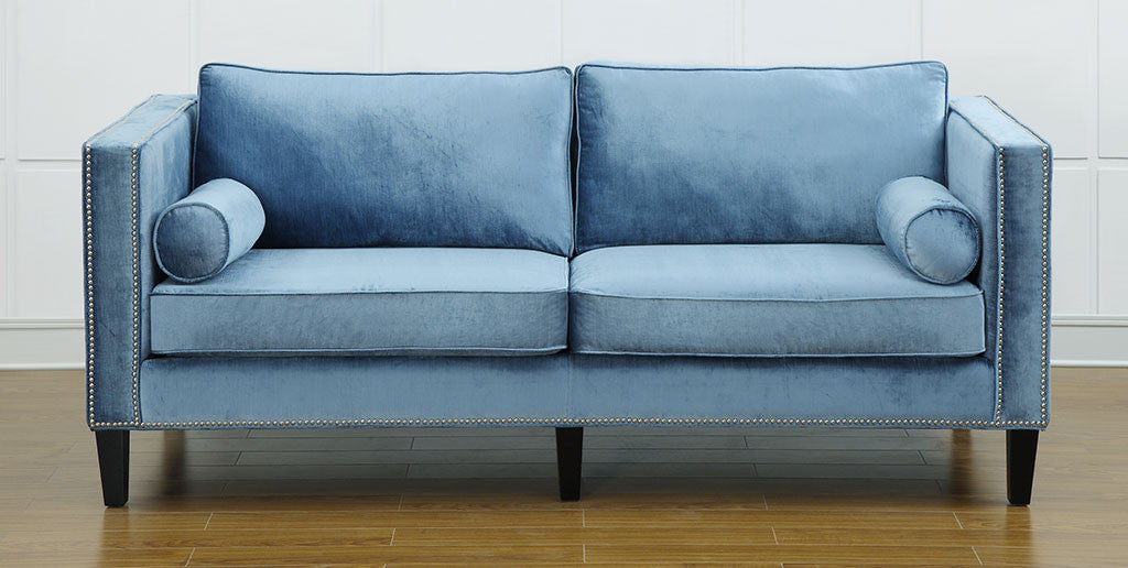 Cole Blue Velvet Sofa