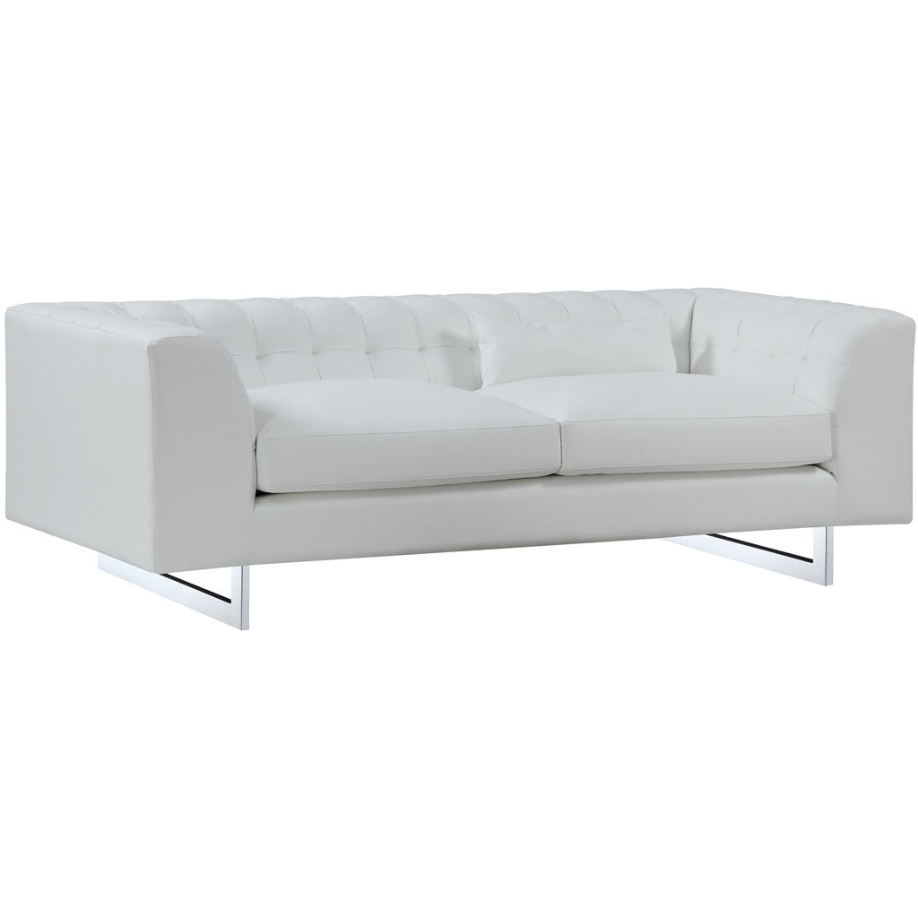 Vincent White Leather Sofa