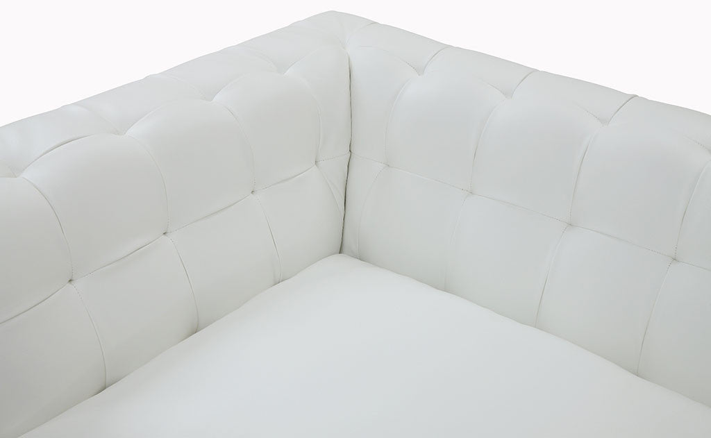 Vincent White Leather Sofa