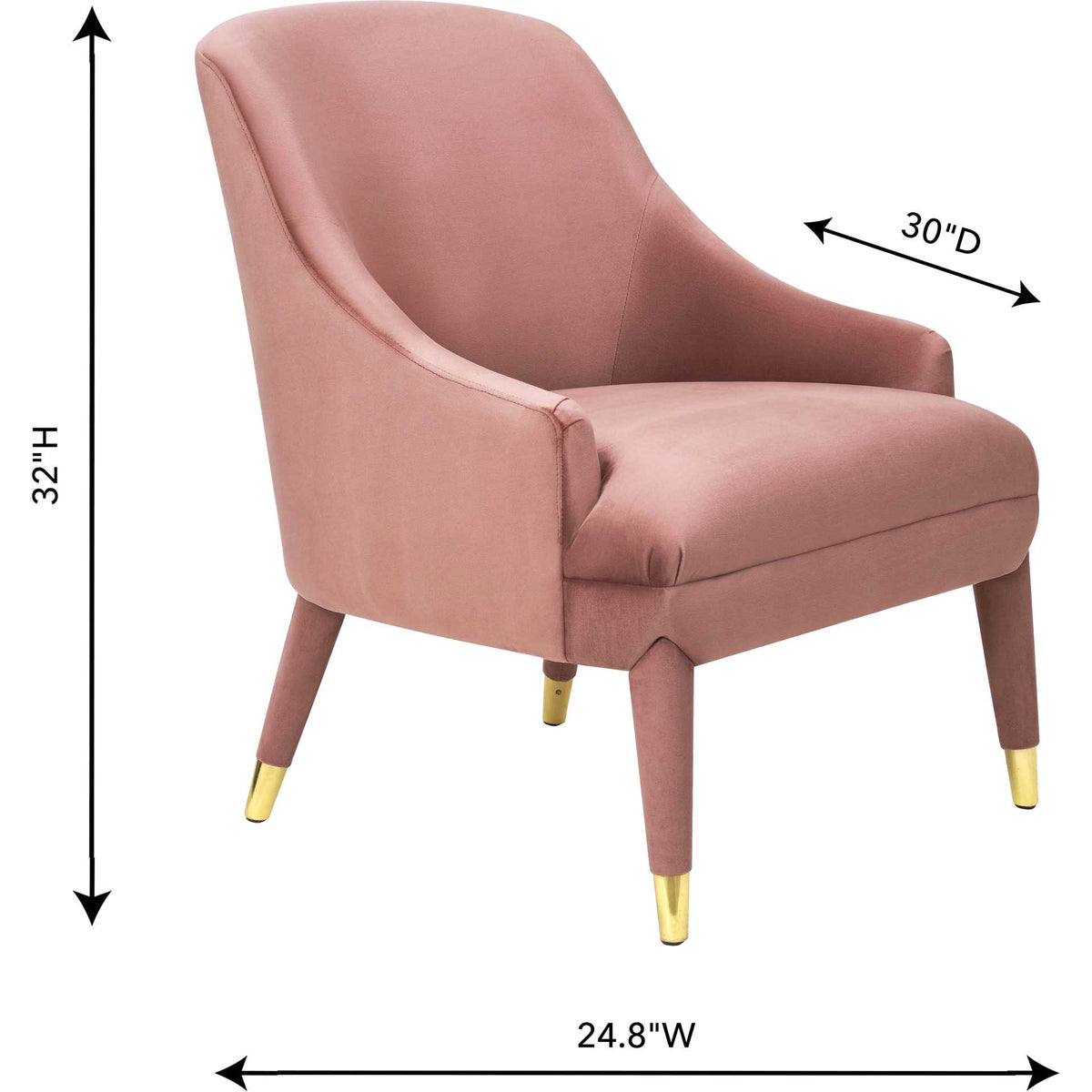 Orion Velvet Chair Dusty Rose