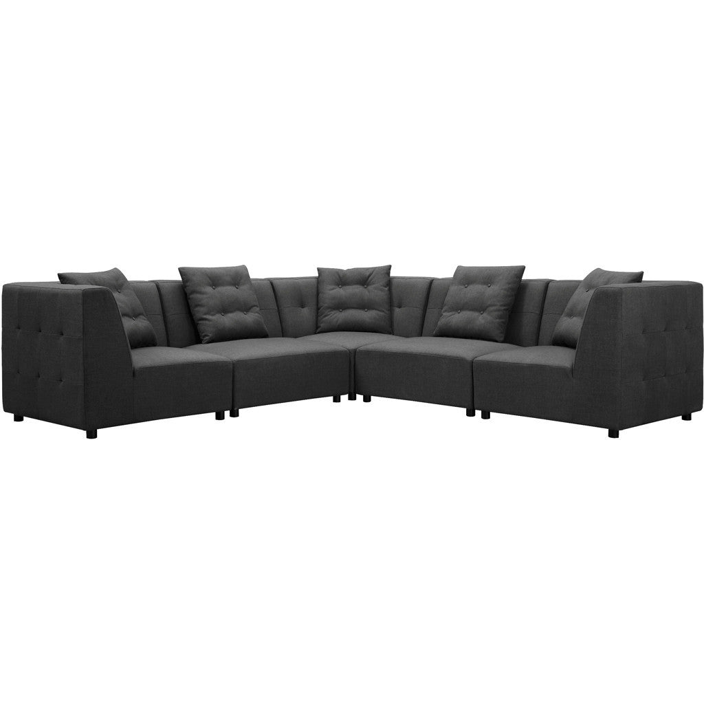 Eton Gray Linen 5 Piece Modular Sectional