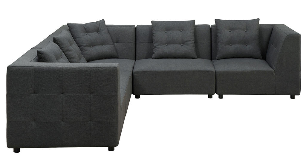 Eton Gray Linen 5 Piece Modular Sectional