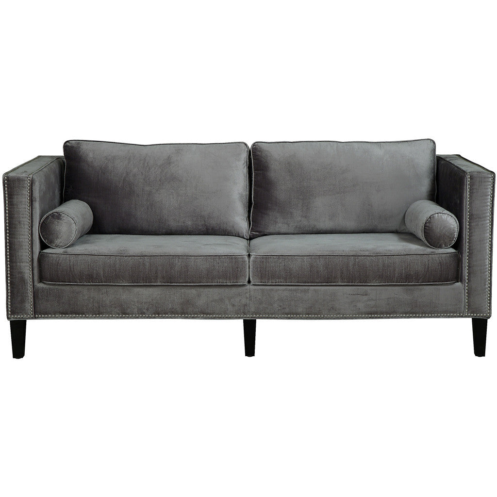 Cole Gray Velvet Sofa