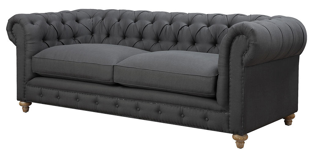 Oxby Gray Linen Sofa