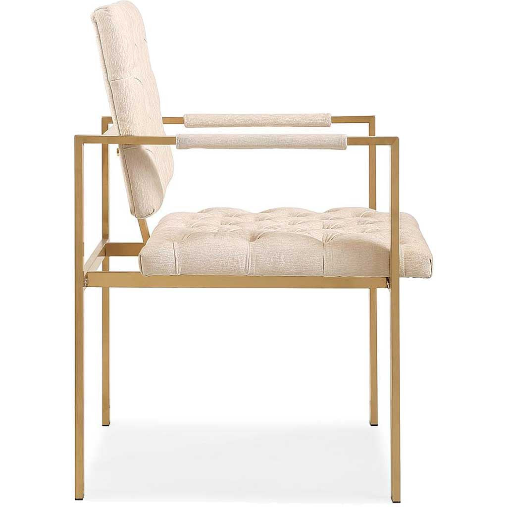 Essex Cream Velvet Chair Gold