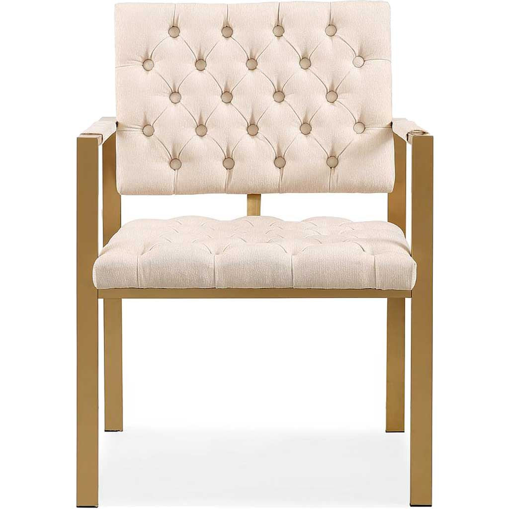 Essex Cream Velvet Chair Gold
