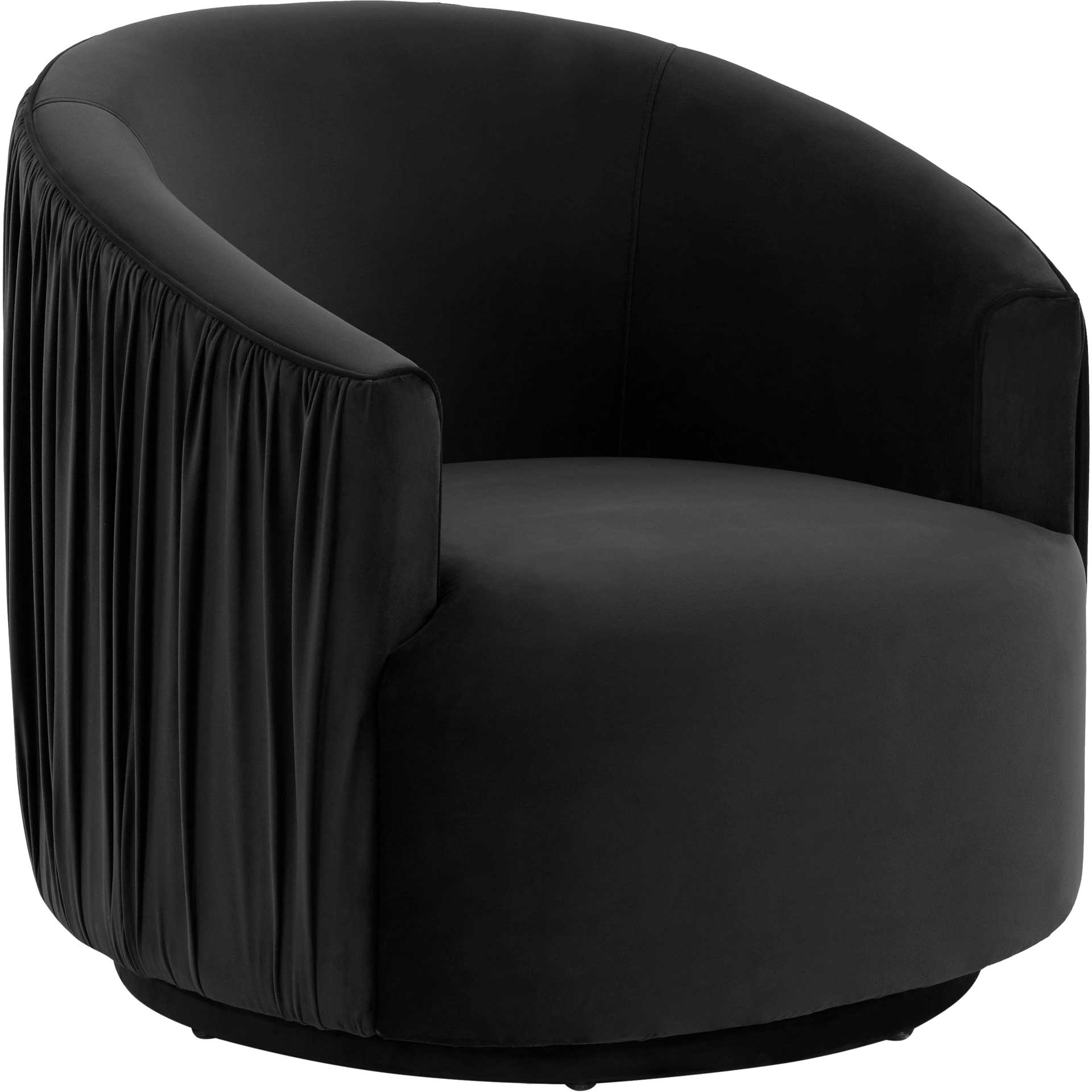 Lodi Pleated Swivel Chair Black