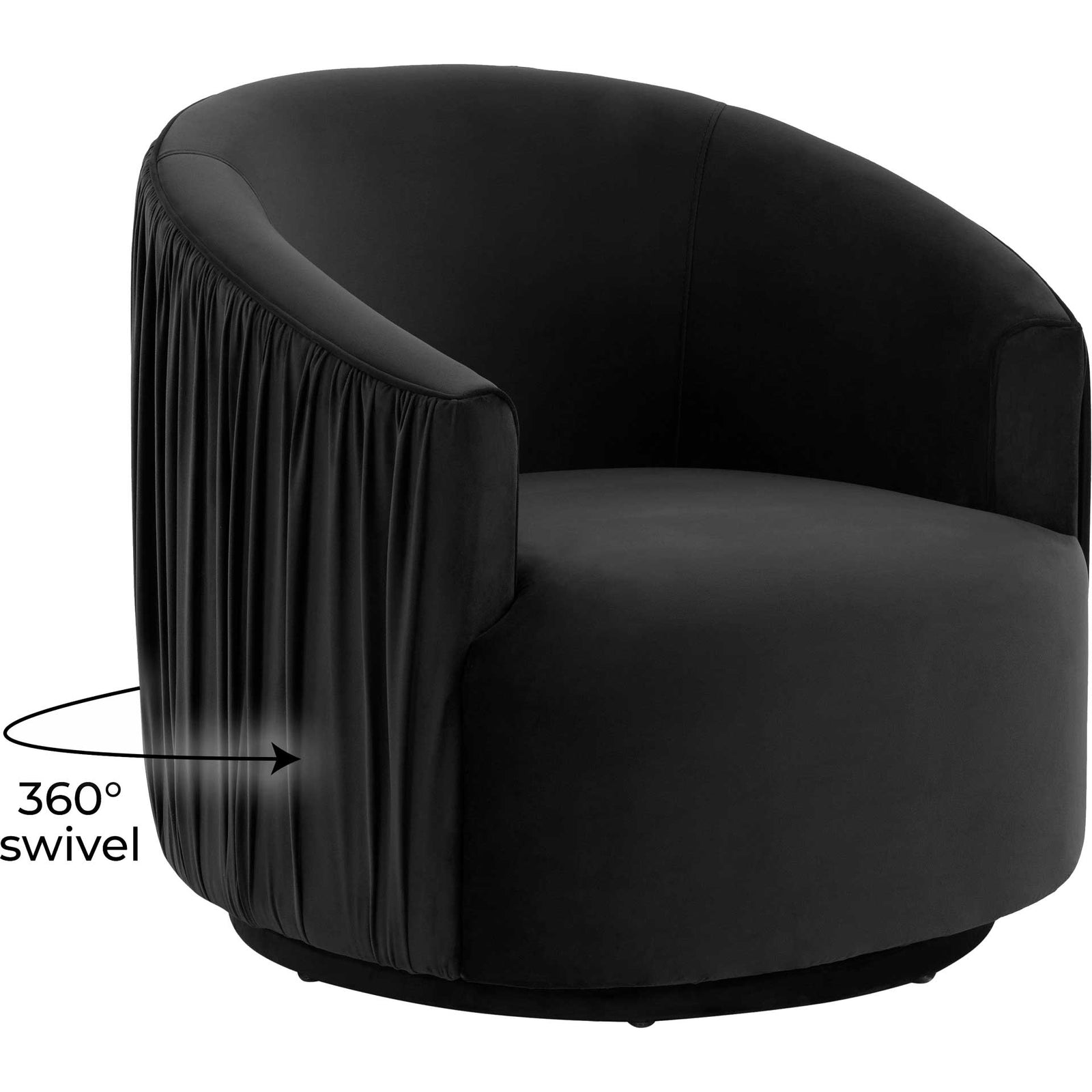 Lodi Pleated Swivel Chair Black