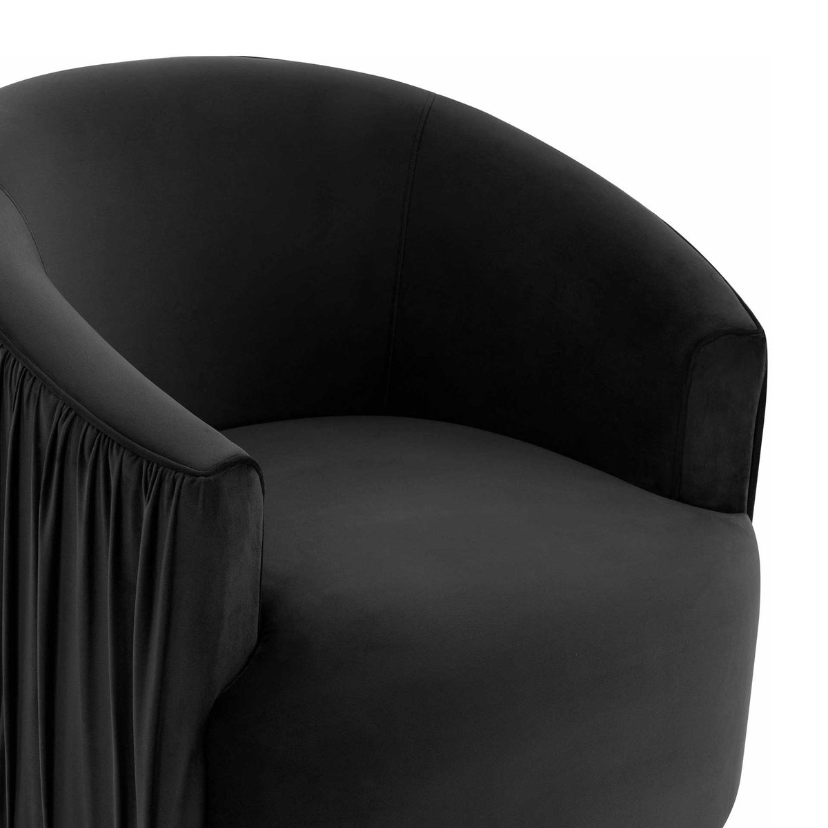 Lodi Pleated Swivel Chair Black