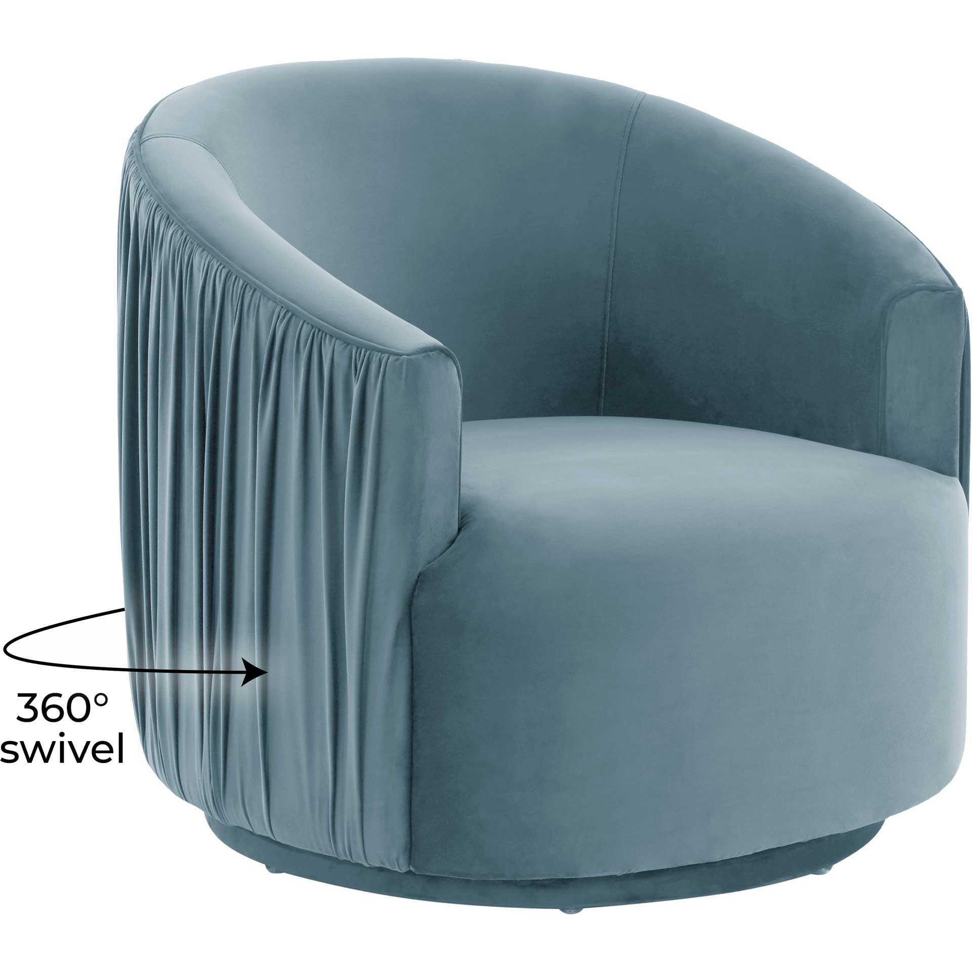 Lodi Pleated Swivel Chair Blue